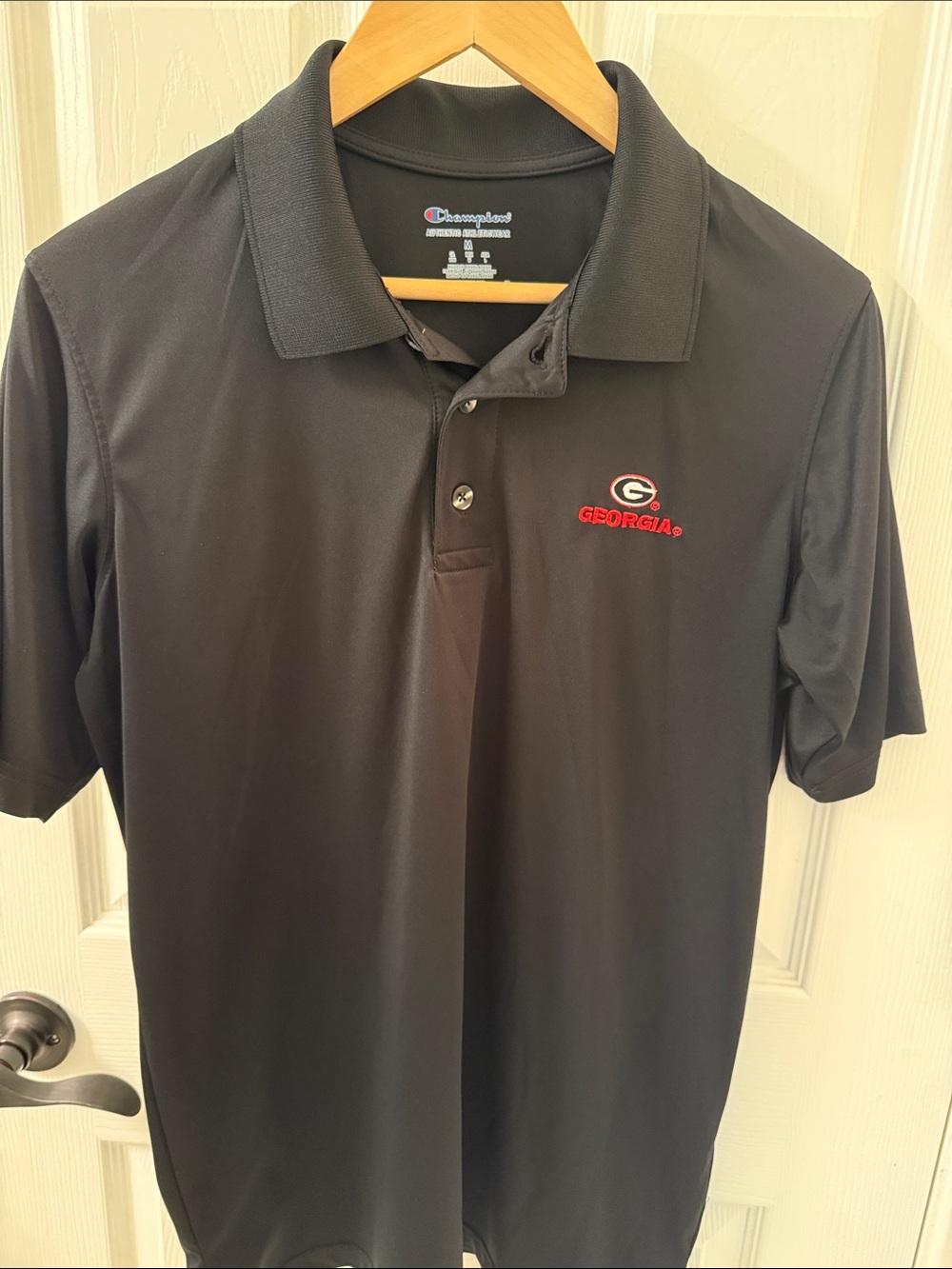 Champion Black Georgia Bulldogs Polo with Red Logo